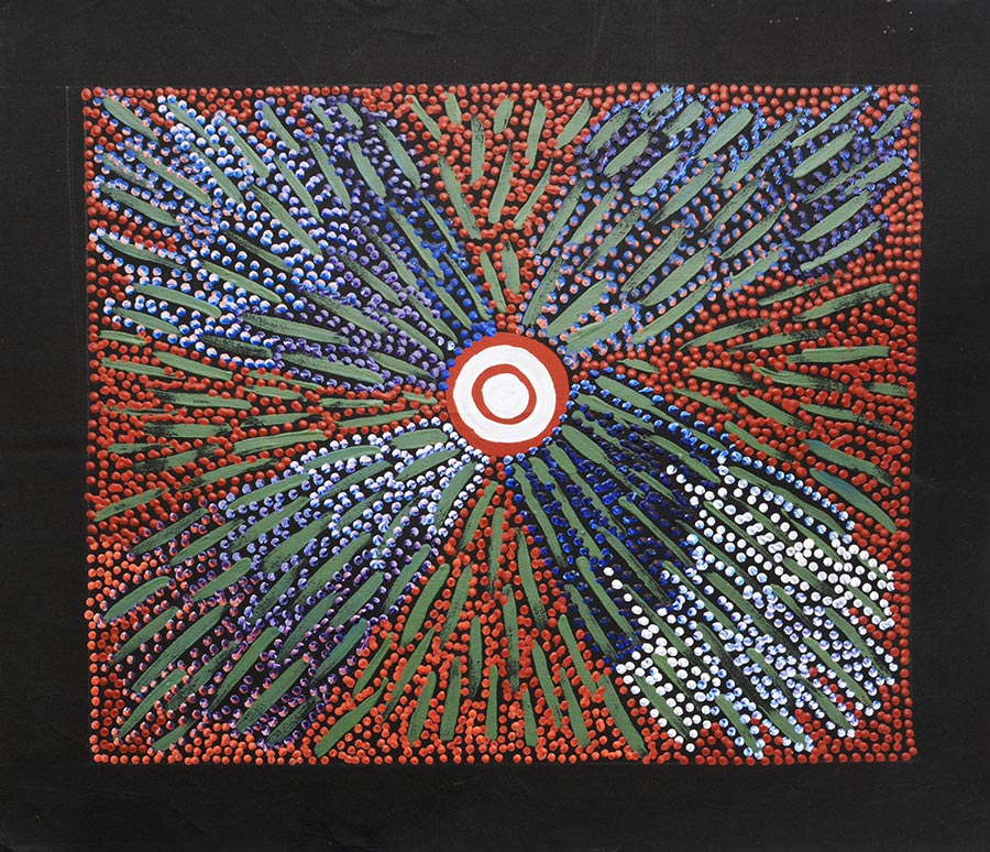 Australian_DotPainting_Sammlung_Scheps-Bretschneider_Bild_24_BushbanaDreaming_DSC_0131